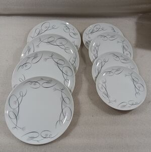 Sango Patrician Salad & Dessert Plates Set Of 8 Pink Gray